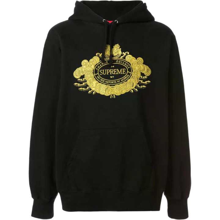 Supreme Supreme Sweatshirts Men's Black Hooded Non Detachable Moderate