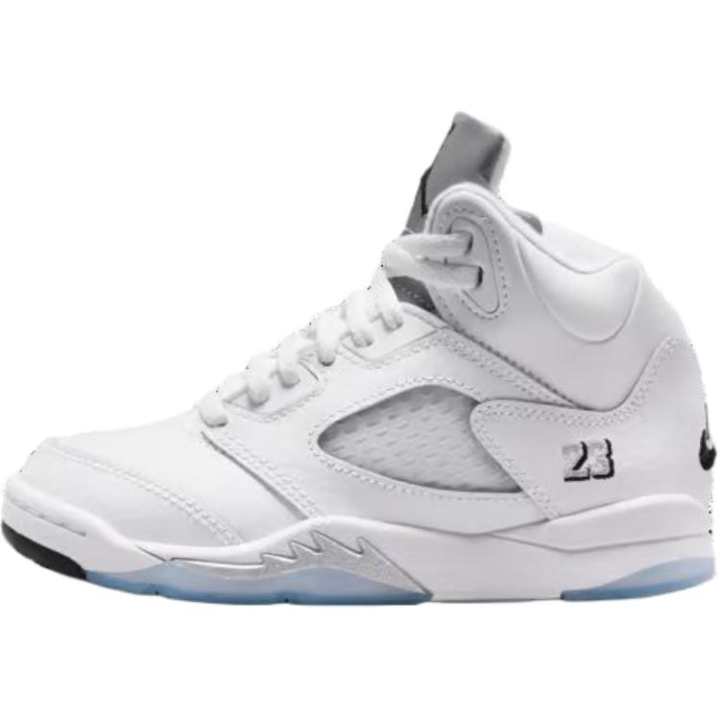 Jordan Jordan Air Jordan 5 Low top Children's Basketball Shoes White Children Aged 3 7 Years Old