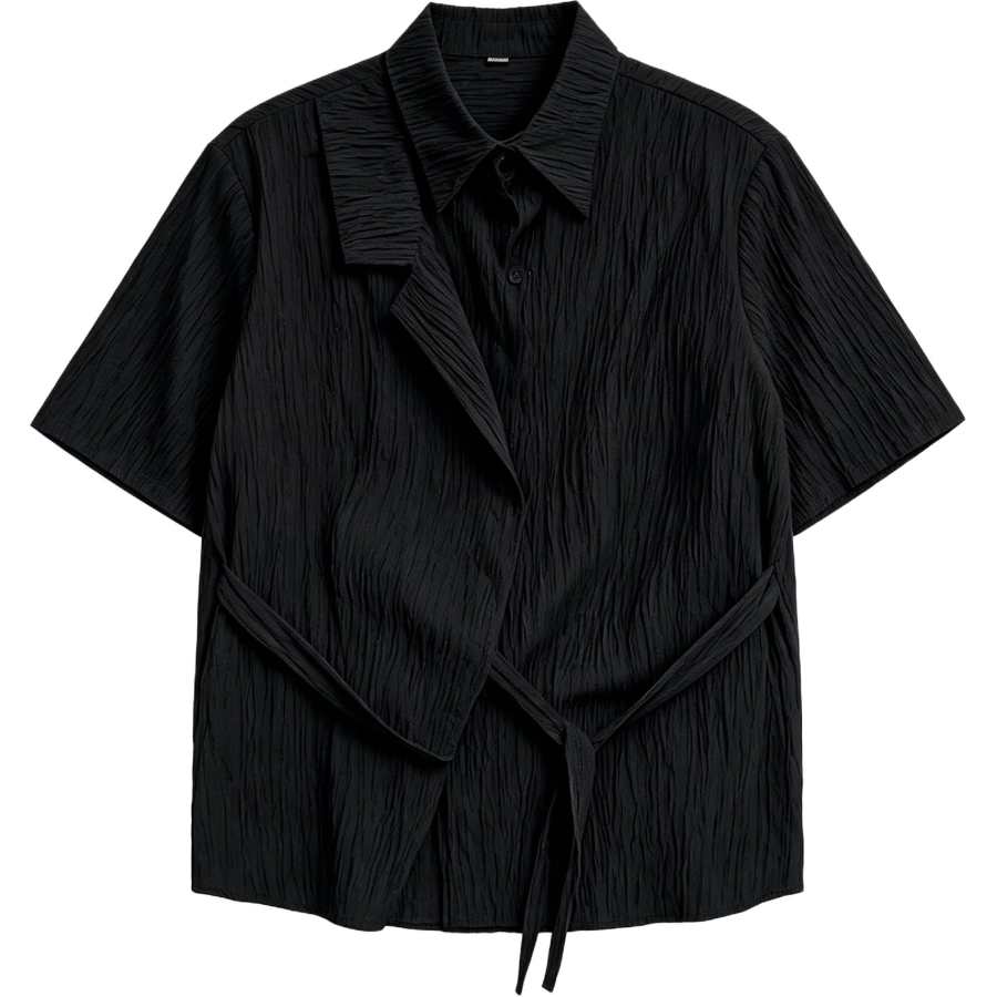 Lnga Landgre Shirts Men's Lapel Moderate Mock Two Piece