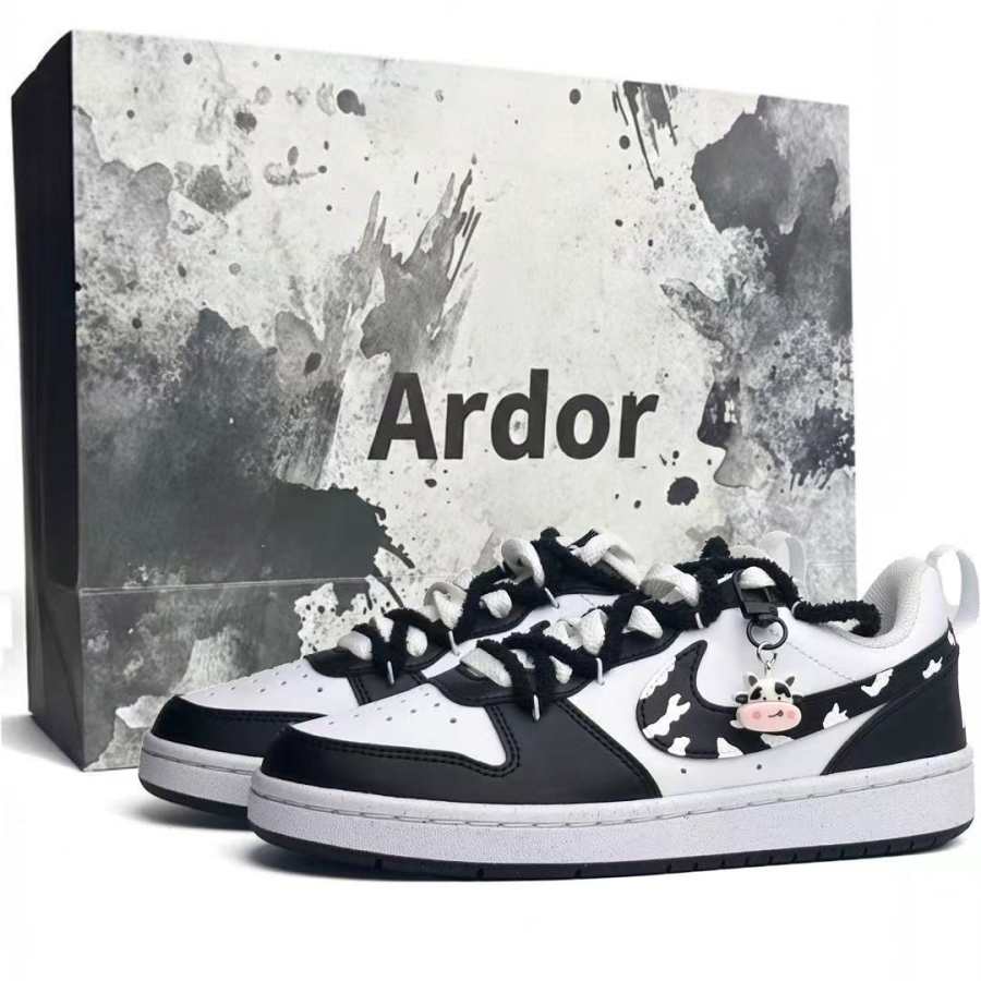 Nike Nike Court Borough Slip Resistant, Abrasion Resistant, Lightweight Low top Skateboard Shoes Women's Black White