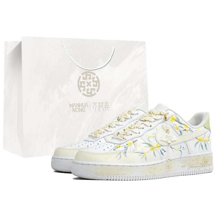 Nike Nike Air Force 1 Kaleidoscope, Broad Cold Fairy, Shopping Bag Abrasion Resistant Low top Skateboard Shoes Men's
