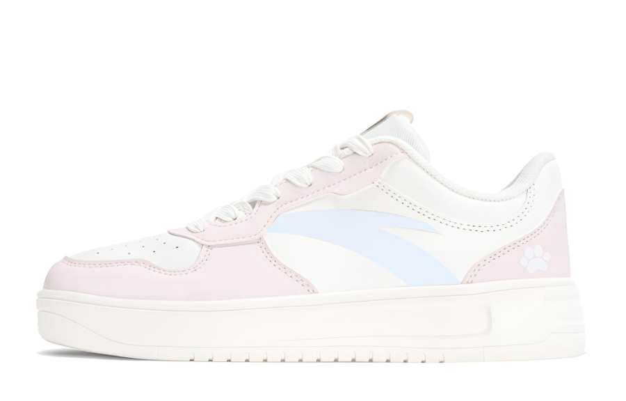 Anta Easy Sweetheart Girlish Abrasion Resistant Lightweight Low top Skateboard Shoes Women's Pink Blue