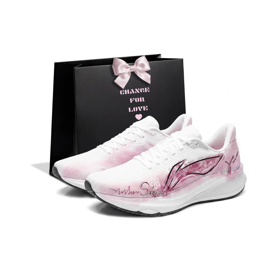 Li-Ning Li Ning Red Hare 9 Cushioning Rebound Low top Casual Running Shoes Unisex Pink White