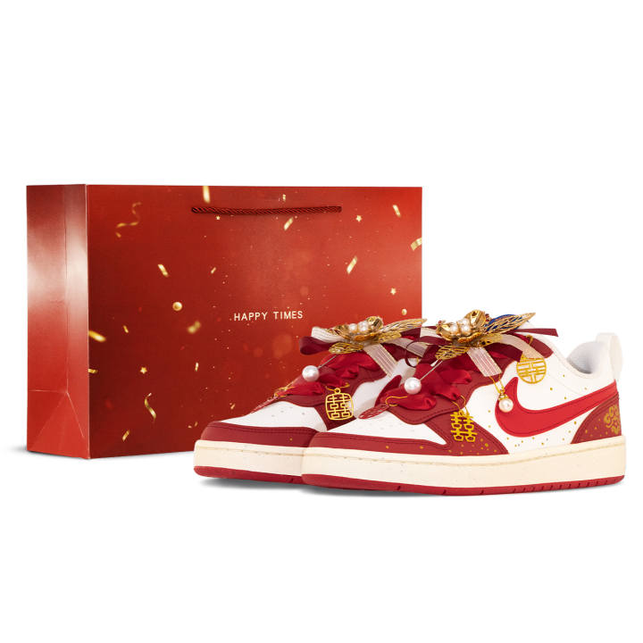 Nike Nike Court Borough Low top Skateboard Shoes Women's Red Gold