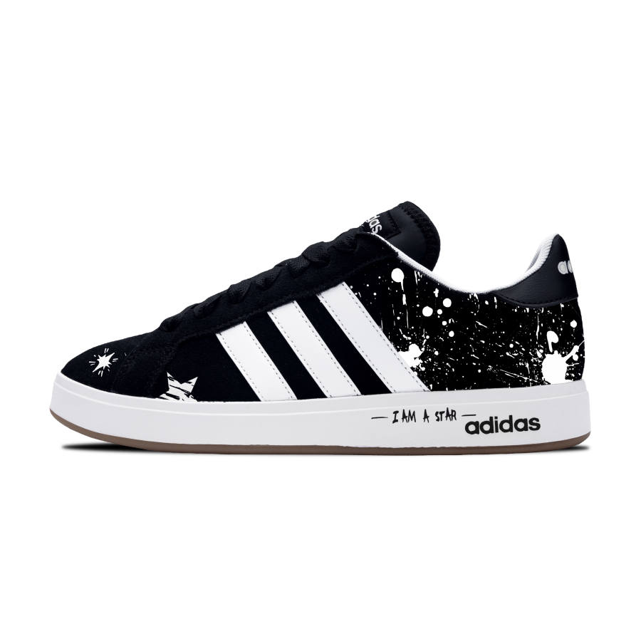 Adidas Adidas Grand Court Base 00s A Star Heart Synthetic Leather Low top Skateboard Shoes Unisex Black