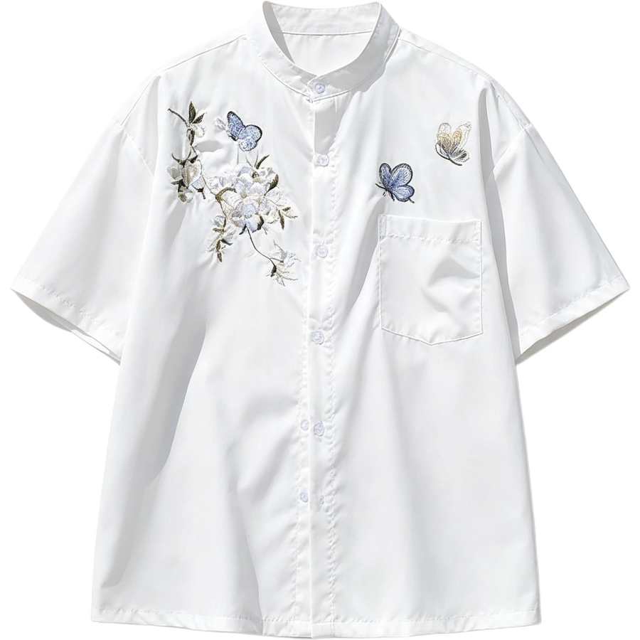 Lnga Landgre Shirts Men's Stand Collar Thin Other