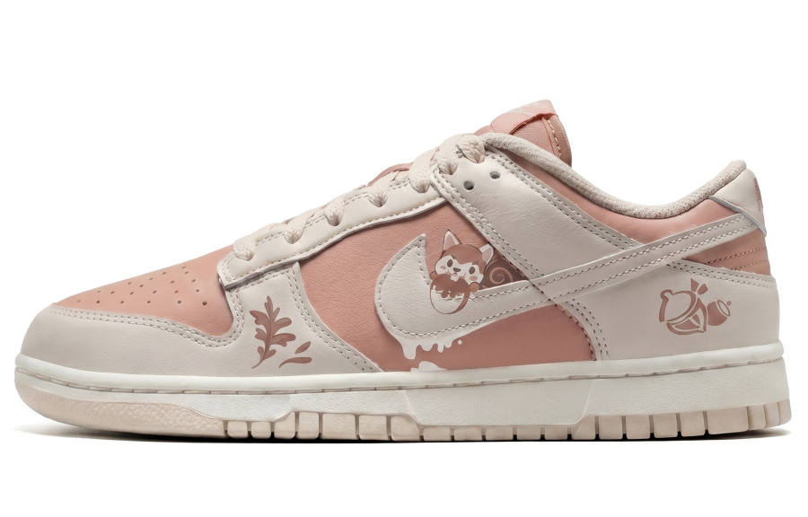 Nike Nike Dunk Slip Resistant Abrasion Resistant Low top Skateboard Shoes Women's Pink Brown