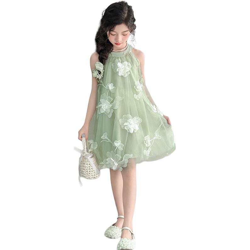 PLANDOO Kids Dresses Crew Neck Thin Short Non Stretch