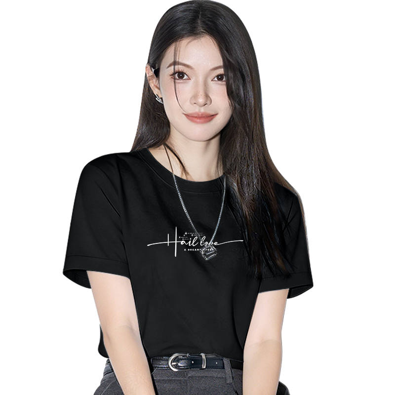 Tonlion T Shirts Women's Crew Neck Moderate Straight Fit