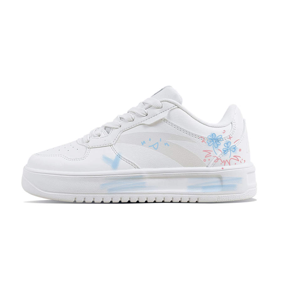 Anta Easy Slip Resistant, Abrasion Resistant, Lightweight Low top Skateboard Shoes Women's White Blue