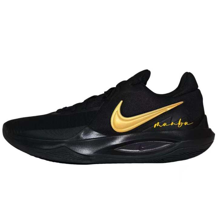 Nike Nike Precision 6 Slip Resistant Abrasion Resistant Low top Basketball Shoes Men's Black Gold