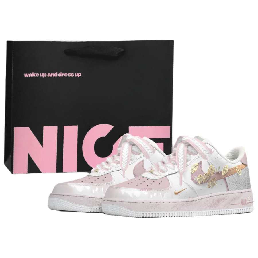 Nike Nike Air Force 1 07 Essential Low top Skateboard Shoes Women's White Pink