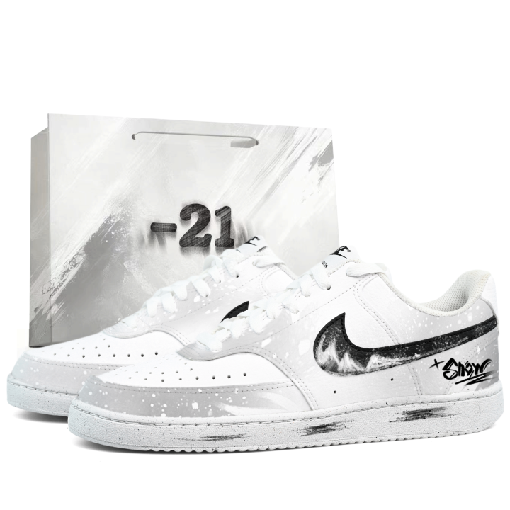 Nike Nike Court Vision 1 Low top Skateboard Shoes Men's White Black