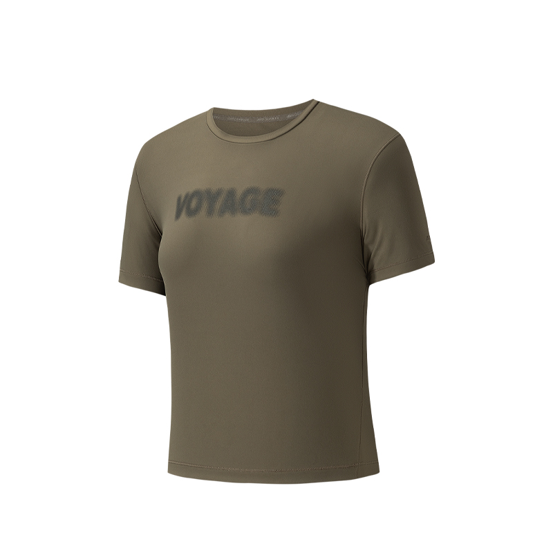 ANTA T Shirts Women's Birch Brown Crew Neck Moderate Straight Fit