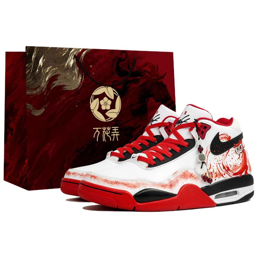 Nike Nike Flight Legacy Kaleidoscope, Year Of The Play, Shopping Bag Abrasion Resistant Mid top Vintage Basketball Shoes