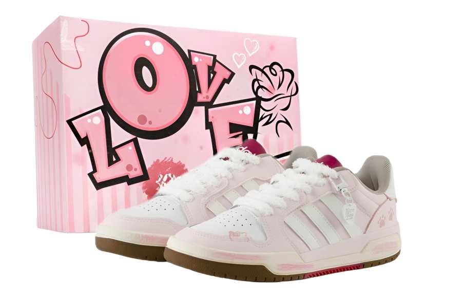 Adidas Adidas ENTRAP Box, Cute, Girlfriend, Niche, Campus Slip Resistant Low top Skateboard Shoes Unisex White Pink