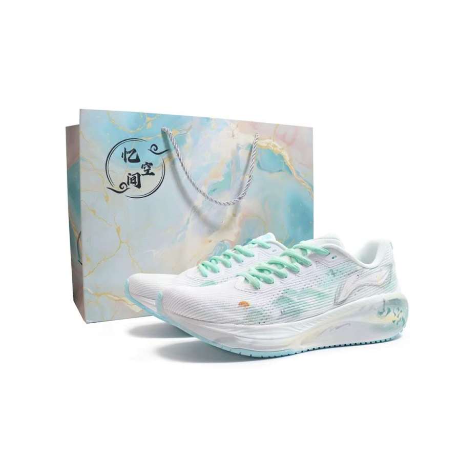 Li-Ning Li Ning Version 2.0 Cushioning Abrasion Resistant Breathable Low top Casual Running Shoes Men's Cyan White