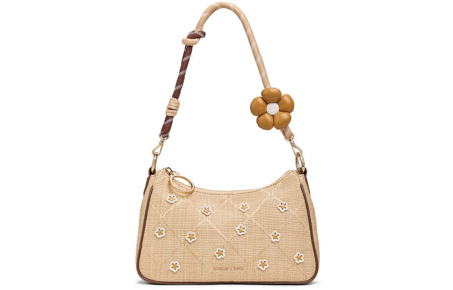 CHARLES&KEITH Pu One Shoulder Bag Medium Women's Beige/Gray Olive