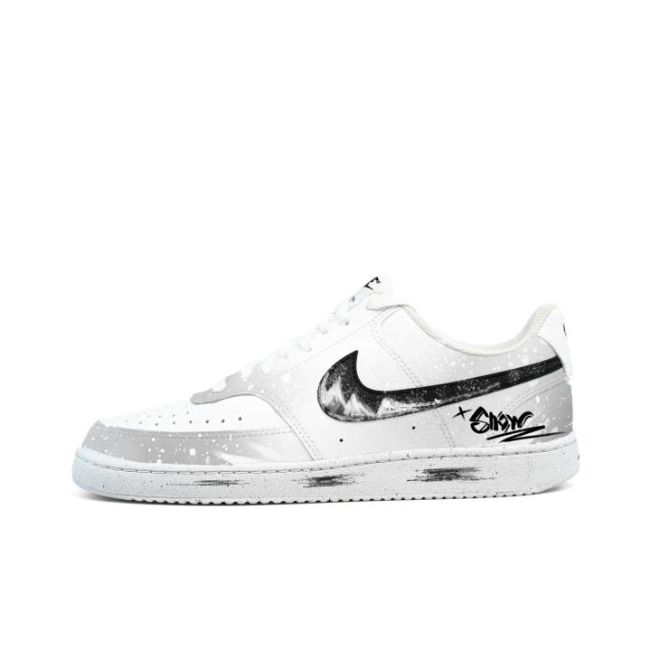 Nike Nike Court Vision 1 Low top Skateboard Shoes Men's White Black