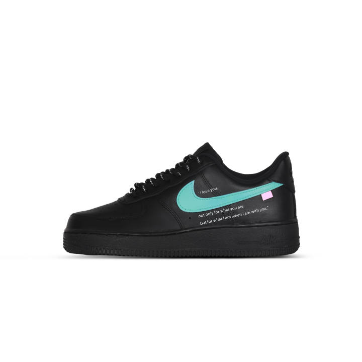 Nike Nike Air Force 1 Tiffany Love Letter Coverage Slip Resistant Cushioning Low top Skateboard Shoes Unisex Black Green