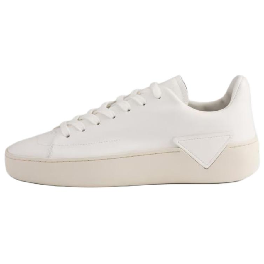 PRADA Court Leather Low top Casual Shoes 3cm Women's White