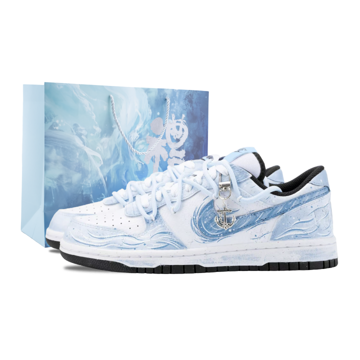 Nike Nike Big Ocean Son Slip Resistant Abrasion Resistant Low top Skateboard Shoes Men's Blue White