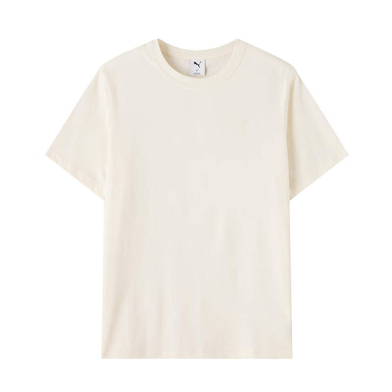 PUMA ESS T Shirts Men's Ecru Crew Neck Moderate