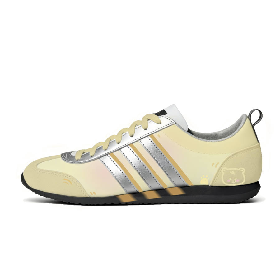 Adidas Adidas VS JOG 2.0 Blush Bear Slip Resistant Abrasion Resistant Low top German Army Trainers Unisex Yellow Pink