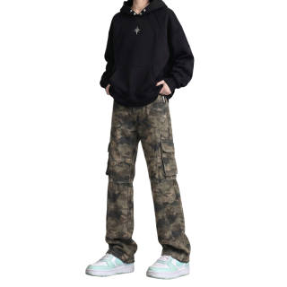 DEERWAY Jeans Unisex Camouflage[All Season Cleanfit] Moderate Straight Fit Pants