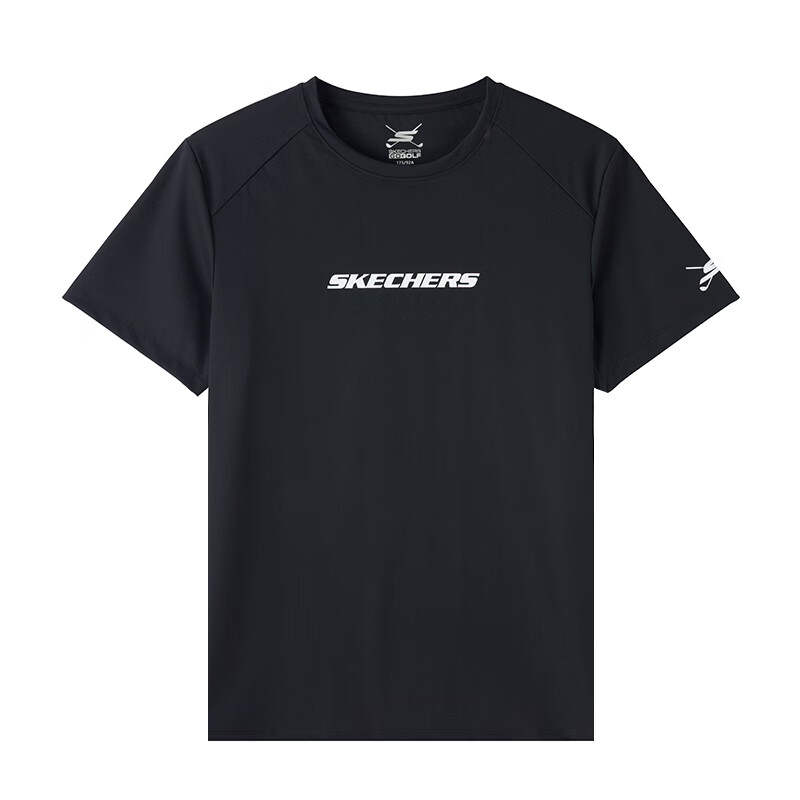 Skechers T Shirts Unisex Smoke Black 03K8 Crew Neck Moderate