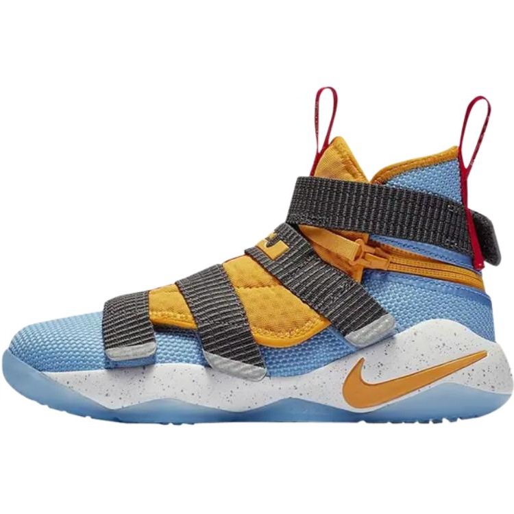 Nike Nike LeBron Soldier 11 Children's Basketball Shoes Blue Yellow Unisex