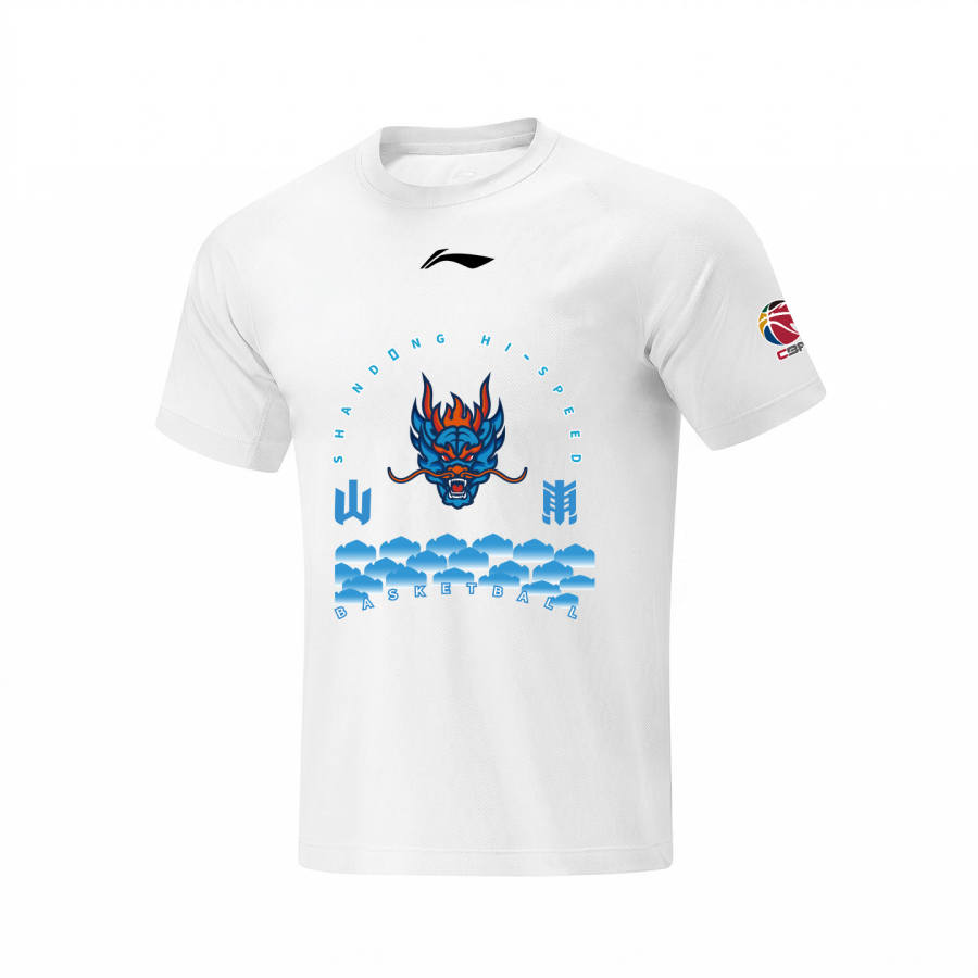 Li-Ning Li Ning T Shirts Unisex White Crew Neck