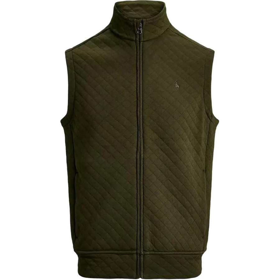 Polo Ralph Lauren Vests Men's Olive Green Stand Collar Moderate Other