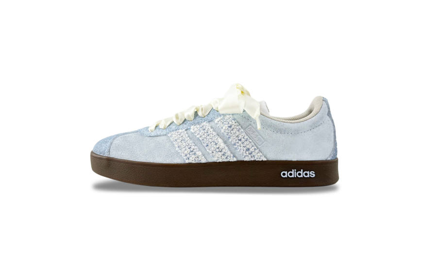 Adidas Adidas Vl Court Classic Slip Resistant Abrasion Resistant Low top German Army Trainers Unisex Blue