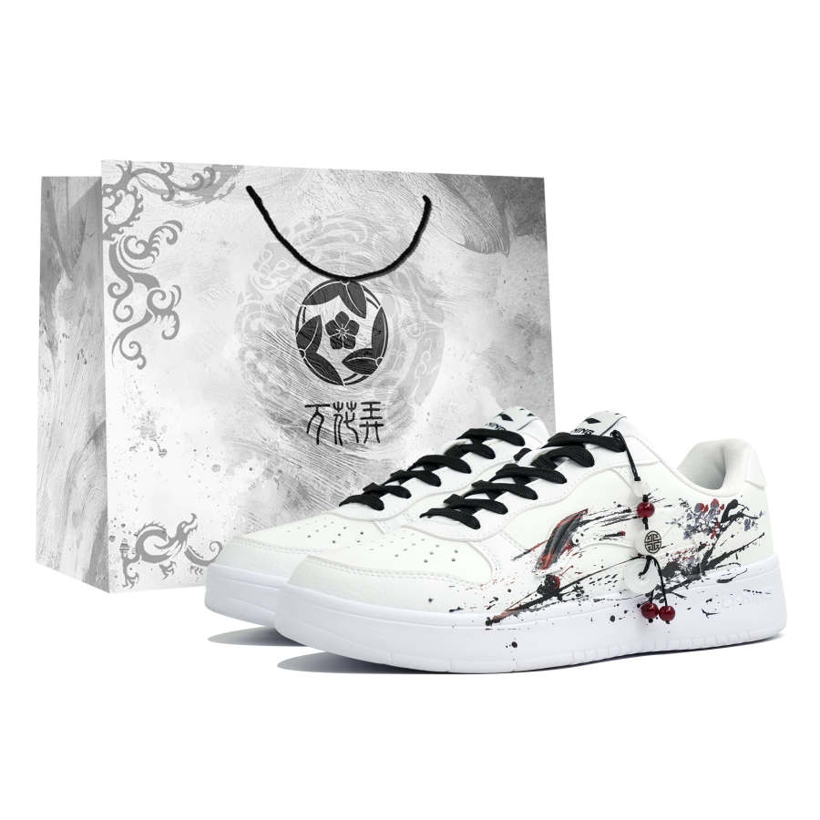 Li-Ning Li Ning Floating Boat Wan Hua Nong, Zhao Ke, Shopping Bag Abrasion Resistant Low top Skateboard Shoes Men's Black White