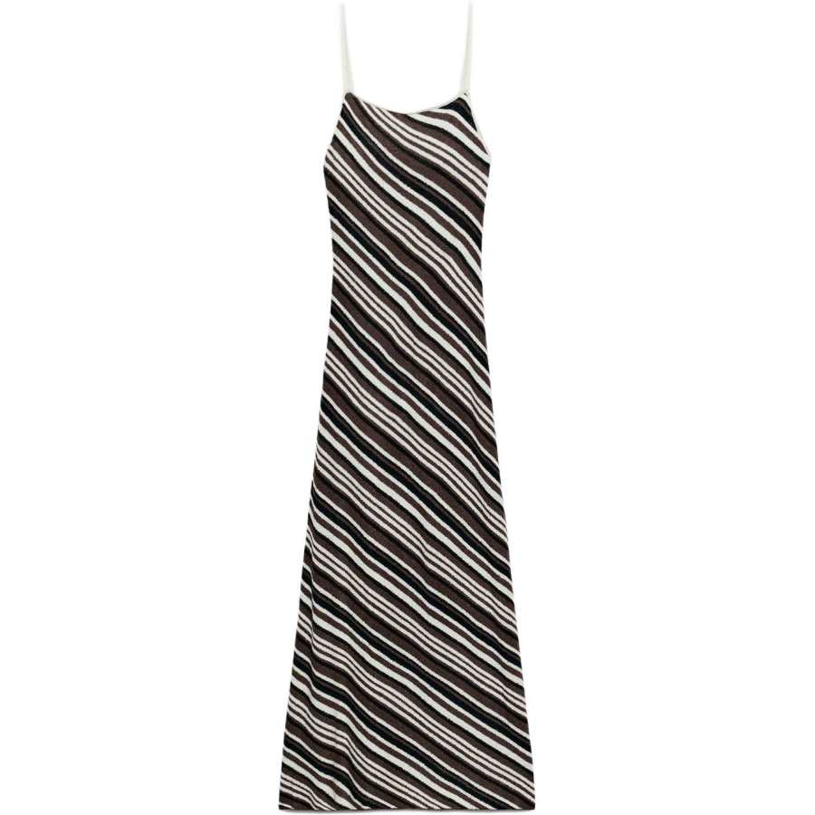 ZARA Slip Dresses Women's Black/Brown Moderate Long Skirt