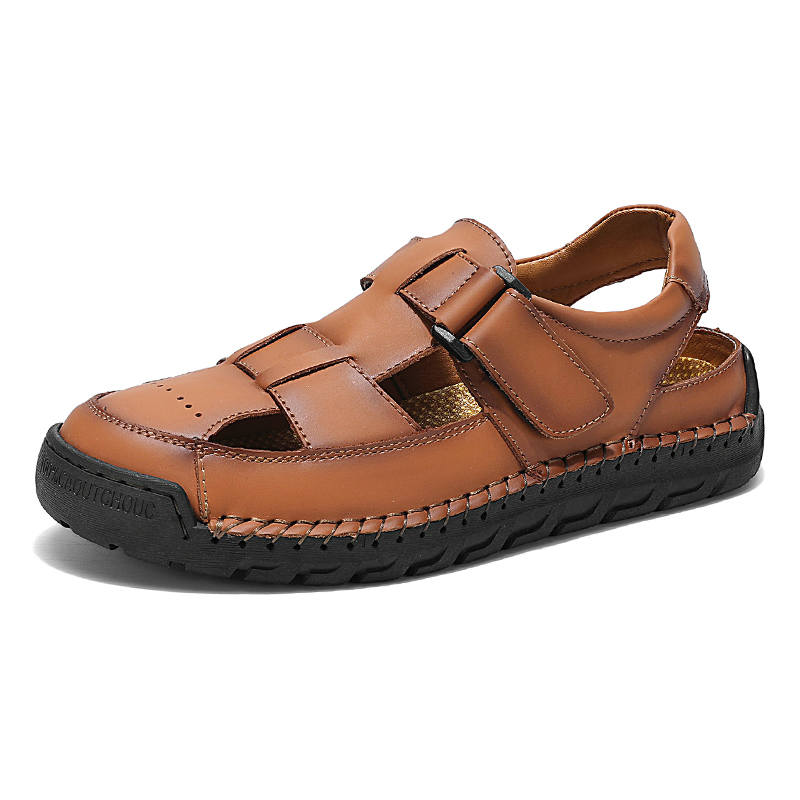 YALU Rubber Sole Closed Toe Slippers Men's