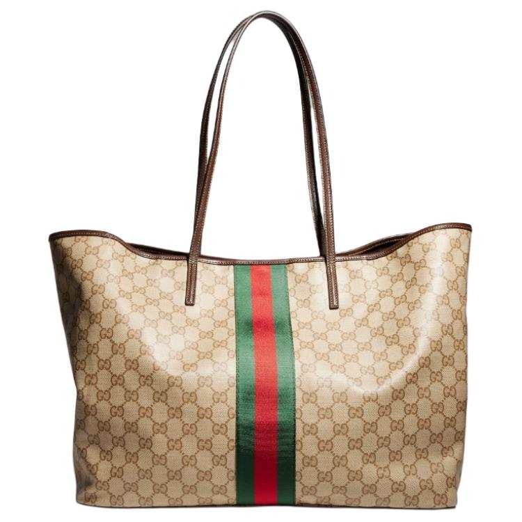 GUCCI Coated Canvas Shoulder Bag Large Women's Dark Brown