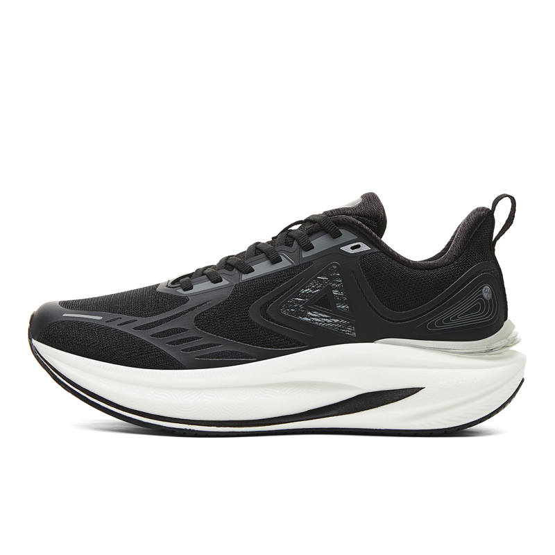 PEAK Low top Casual Long Distance Running Shoes Men's Black Milk White