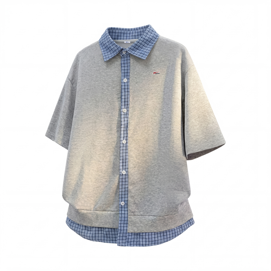 WARRIOR WARRIOR Shirts Unisex Lapel Moderate Mock Two Piece