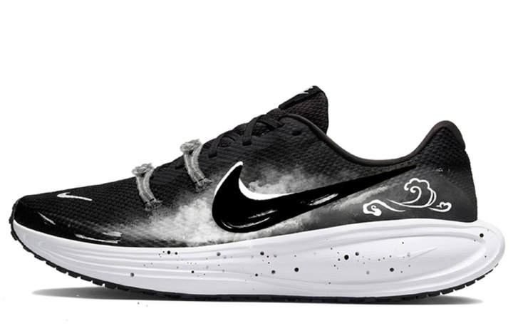 Nike Nike REVOLUTION 8 Mesh Cushioning Low top Casual City Commuting Running Shoes Men's Black White