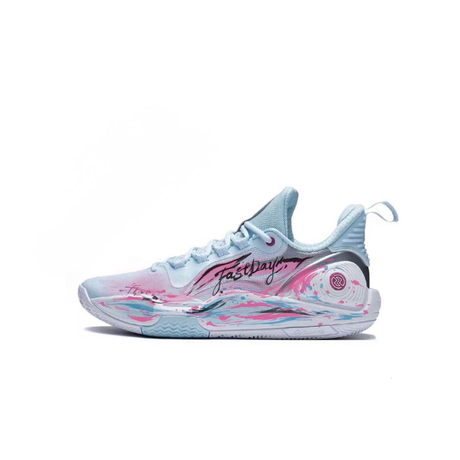 Li-Ning Li Ning Speed 9 Cushioning Abrasion Resistant Low top Basketball Shoes Men's Blue Pink
