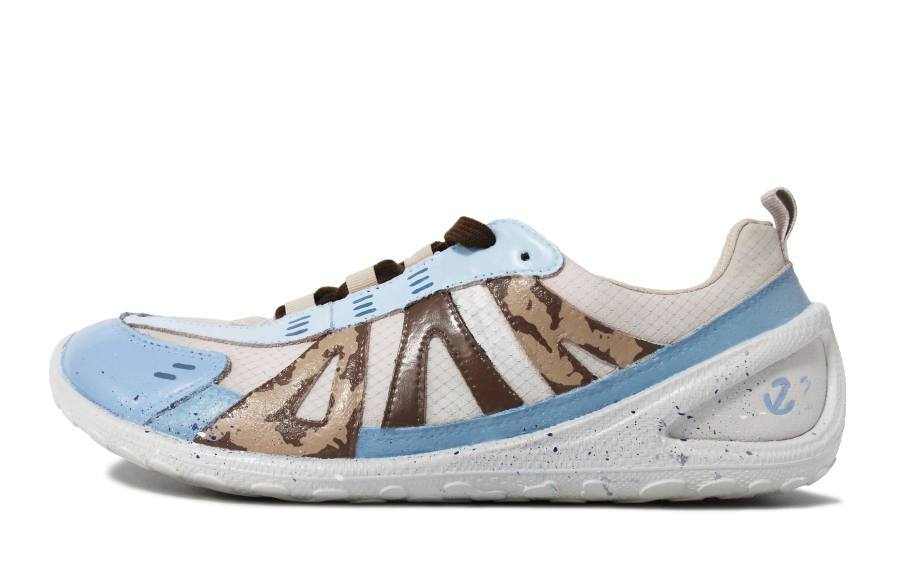 Ecco BIOM LITE W Walking Planet, Deep Sea Reef Low top Casual Shoes Women's Blue Brown White