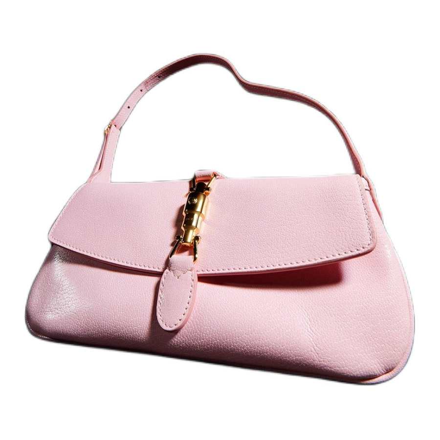 GUCCI Jackie Leather Crossbody Bags Small Women's Light Pink