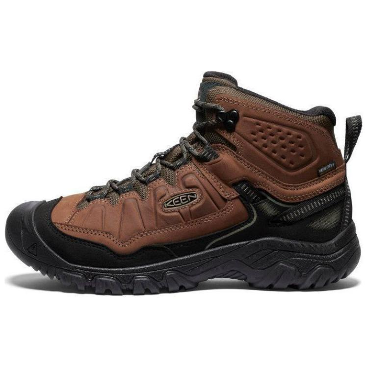 Keen Targhee 4 MID WP Cushioning Abrasion Resistant Waterproof High top Outdoor Shoes Men's Brown Black