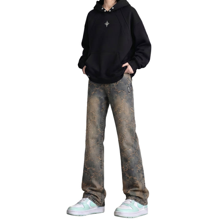 DEERWAY Jeans Unisex Moderate Straight Fit Pants