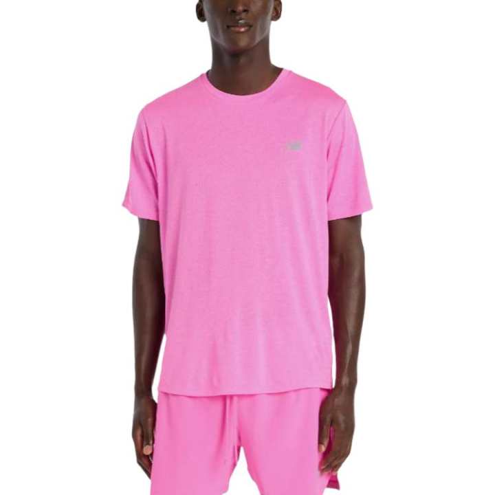New Balance New Balance T Shirts Men's Gradient Pink Crew Neck