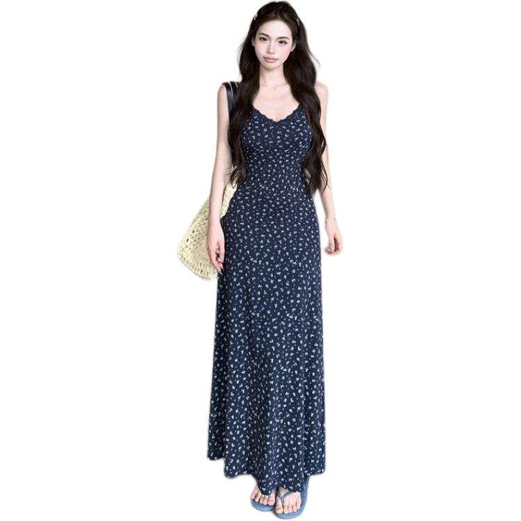 JBBCN Slip Dresses Women's Long Skirt V Neck Thin Long