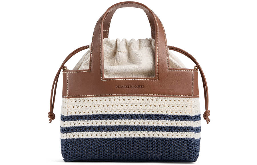 CHARLES&KEITH PU, Textile Mixture Handbag Tote Bag Regular Kids' Multicolor