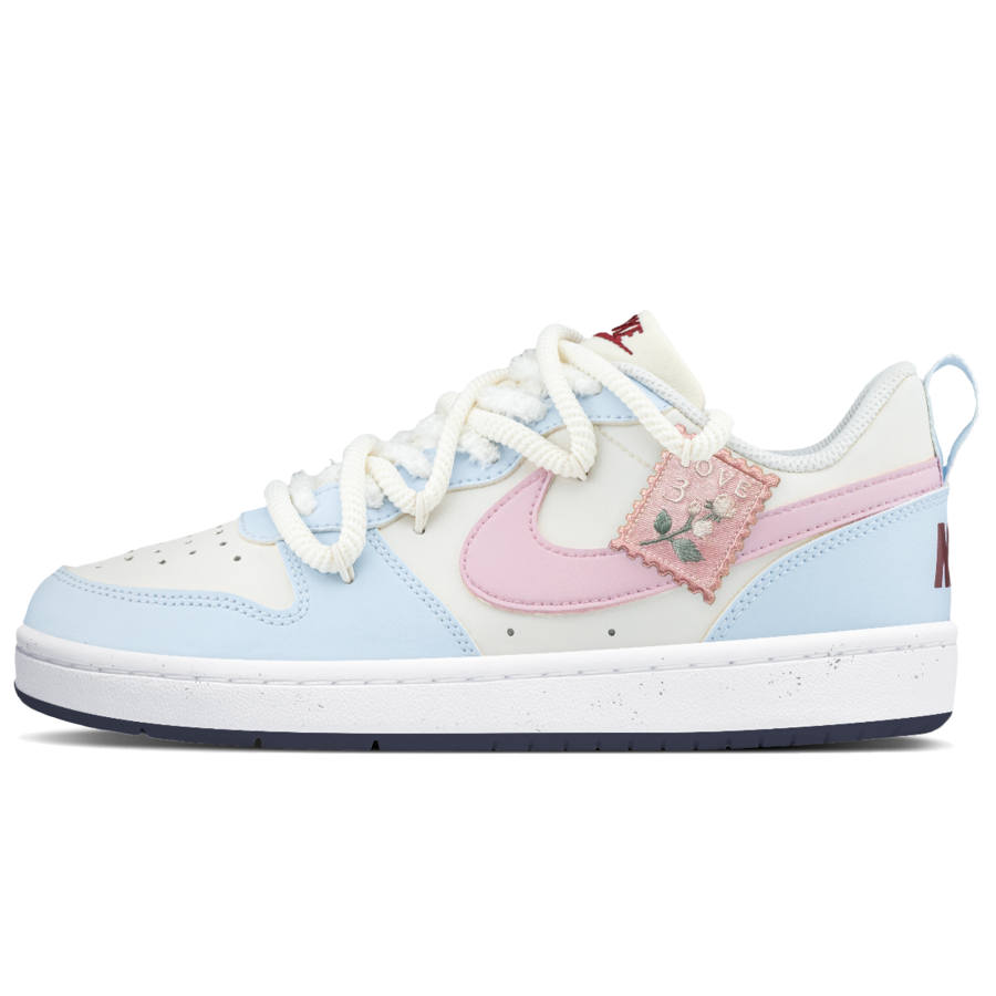 Nike Nike Court Borough Milk Mist Love Letter Leather Slip Resistant Abrasion Resistant Low top Skateboard Shoes Unisex
